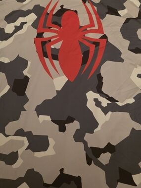 Under Armour Boys Gray Camo Tee with Red Spider Graphic